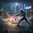 thumbnail image 4 of LED Cyberpunk Lightsaber Toy - 31.5-inch Spark Sword with Sound & Fog, 7-Color Streaming Light, Type-C Rechargeable, for Raves, Cosplay & Display, 4 of 14