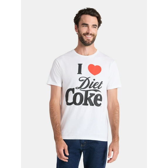 Coca-Cola Men's and Big Men's I Heart Diet Coke Graphic Tee, Sizes S-3XL