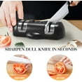 thumbnail image 2 of Knife Sharpeners, 2-Stage Kitchen Chefs Pocket Survival Professional Knife Sharpener with Non-Slip Suction Cup Helps Repair, Restore and Polish Blade and Scissor Sharpening Tool Black, 2 of 5