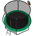 thumbnail image 4 of JERFIT 10FT Pumpkin Kids Trampoline with Basketball Hoop, Enclosure Net & Ladder, Outdoor Jumping Mat for Garden Backyard, ASTM Certified Green Steel Frame Trampoline, 4 of 10