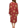 thumbnail image 2 of Xoenoiee Christmas Snowflake Print Women's Sleepwear Zipper Long Nightgown Xmas Lounge Wear Dress Gown Soft Nightshirt Comfy Housecoat Robe, Size 3XL, 2 of 7