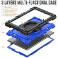 thumbnail image 3 of Dteck for Lenovo Tab M10 FHD Plus Case 10.3" with Built in Screen Protector, Heavy Duty Shockproof Child Proof Rugged Case with Rotating Handle Stand,Black + Blue, 3 of 7