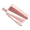 thumbnail image 3 of Long Wallet Purse Wallet PU 2 Way Zipper 2 Compartments Large Capacity Color Collision Hand Purse for Women Adults Daily Pink, 3 of 6