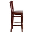 thumbnail image 5 of BizChair 2 Pk. Slat Back Mahogany Wood Restaurant Barstool, 5 of 7