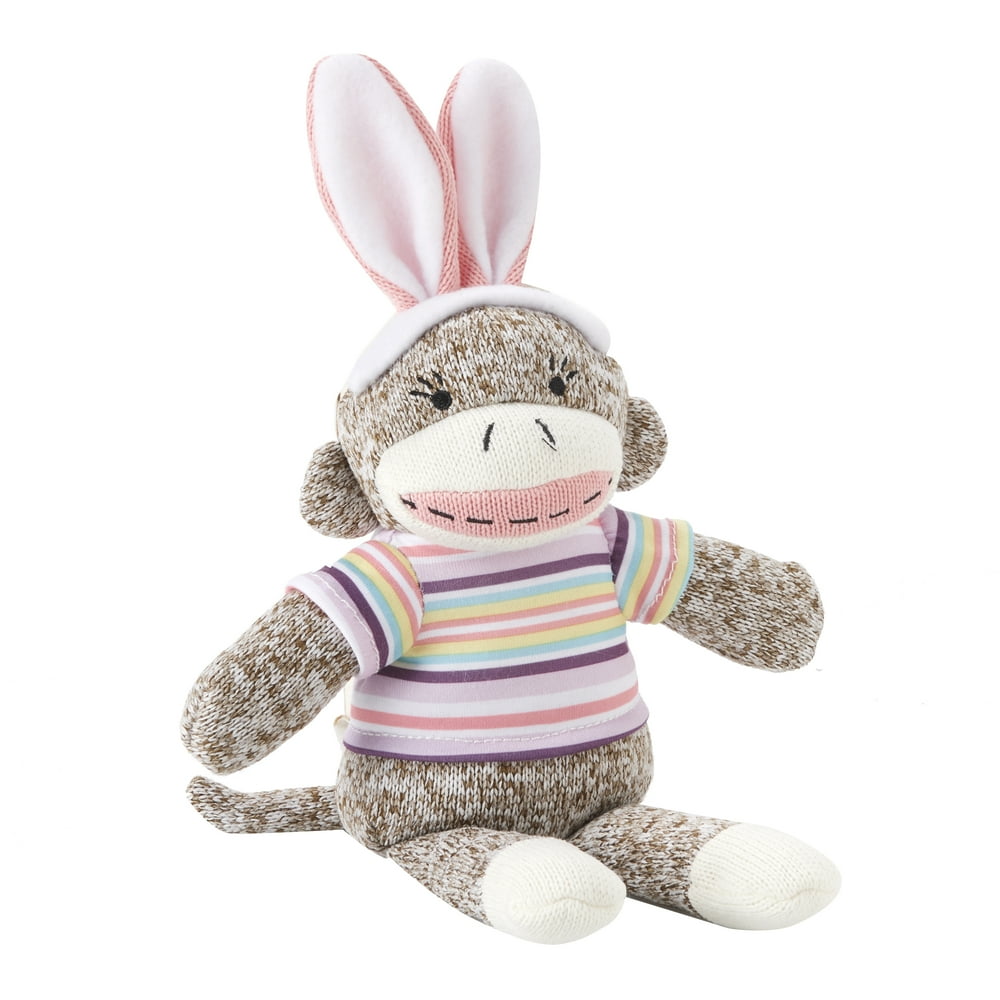 Way To Celebrate Sock Monkey with Bunny Ears, Pink