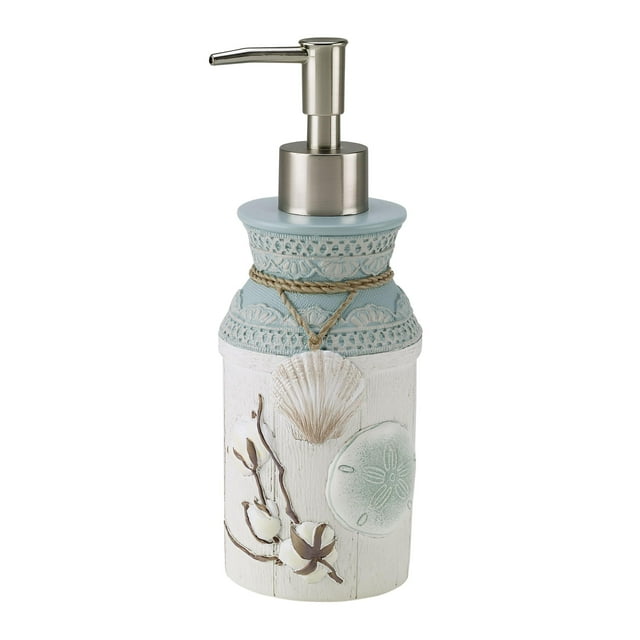Avanti Linens - Distributeur de Lotion/savon, Design Peint à la Main, Décoration Maison Chic de Ferme (Collection Coquillage de Ferme)