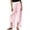 Pink, variant on Women's Bohemian Style Lace Trim Hem Elastic Waist Pants, Loose Fit Casual Lounge Bottoms for Beach or Home Wear, Breathable and Soft Black L