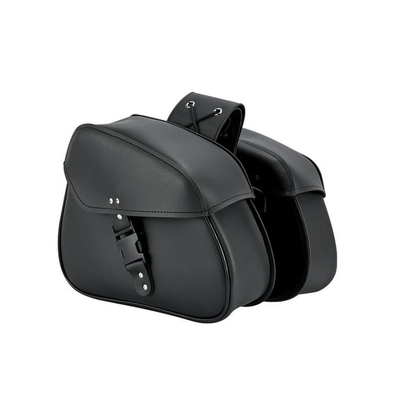 Dream Apparel Motorcycle Saddle Bags Synthetic Leather Motorcycle Luggage Bag Waterproof Throw Over Saddlebags For Motorcycle Softails Sportsters Choppers Dyna V-star Shadow SD801