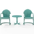 thumbnail image 3 of Crosley Furniture Tulipe Ensemble de Conversation pour Patio en Métal Rond de 22 Pouces, 3 Pcs, Bleu, 3 of 7