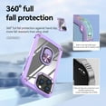 thumbnail image 6 of Allytechgroup Clear Case for iPhone 13 Pro Max, Slim Case with Metal Ring Kickstand, Armor Lens Protection Shockproof Anti-Fingerprint Soft TPU Frame + Hard PC Back Protective Case, Purple, 6 of 7