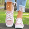 thumbnail image 2 of Womens Low Top Canvas Shoes Girls Casual Lace up Fashion Sneakers Comfortable Walking Flat Shoes, 2 of 7