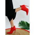 thumbnail image 2 of LOLITA Woven Texture Stiletto Boot in Red, 2 of 7