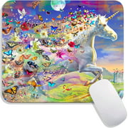 Hokafenle Butterfly & Unicorn Mouse Pad for Office Computers & Laptop with Designs Printed, Custom Premium-Textured &