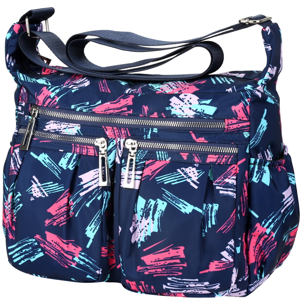 Color : Color Black, Size : Size Small Fishagelo Women Nylon Large Capacity Daily Crossbody Bag Waterproof Durable Chest Bag Shoulder Bag