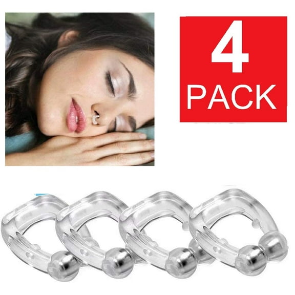 4x Silicone Magnetic Anti Snore Stop Snoring Nose Clip Sleeping Aid Apnea Guard