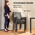thumbnail image 4 of Outsunny 7 Piece Outdoor Dining Set w/ 6 Stackable Chairs & Rectangle Table, 4 of 10