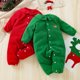 thumbnail image 1 of Mono navideño de manga larga con flores bordadas para bebés, niños y niñas, ropa para recién nacidos, 1 of 5