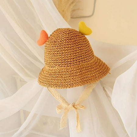 

Esho Boys Girls Summer Beach Breathable Straw Hats Kids Wide Brim Seaside Holiday Hat Caps