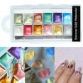 thumbnail image 4 of 6/12 Colors Nail Watercolor Paint Glitter Shimmer Powder Manicure Solid Pigment, 4 of 8