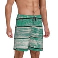 thumbnail image 2 of Kdxio Old Green Wooden Print Mens Sleep Shorts Bottoms Soft Comfy Pajama Wear Pants with Drawstring Pockets, 2 of 5