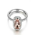 thumbnail image 2 of Sale 1.25 carat Morganite (Oval cut Morganite) Solitaire Engagement Ring in 10k White Gold for Women, 2 of 2