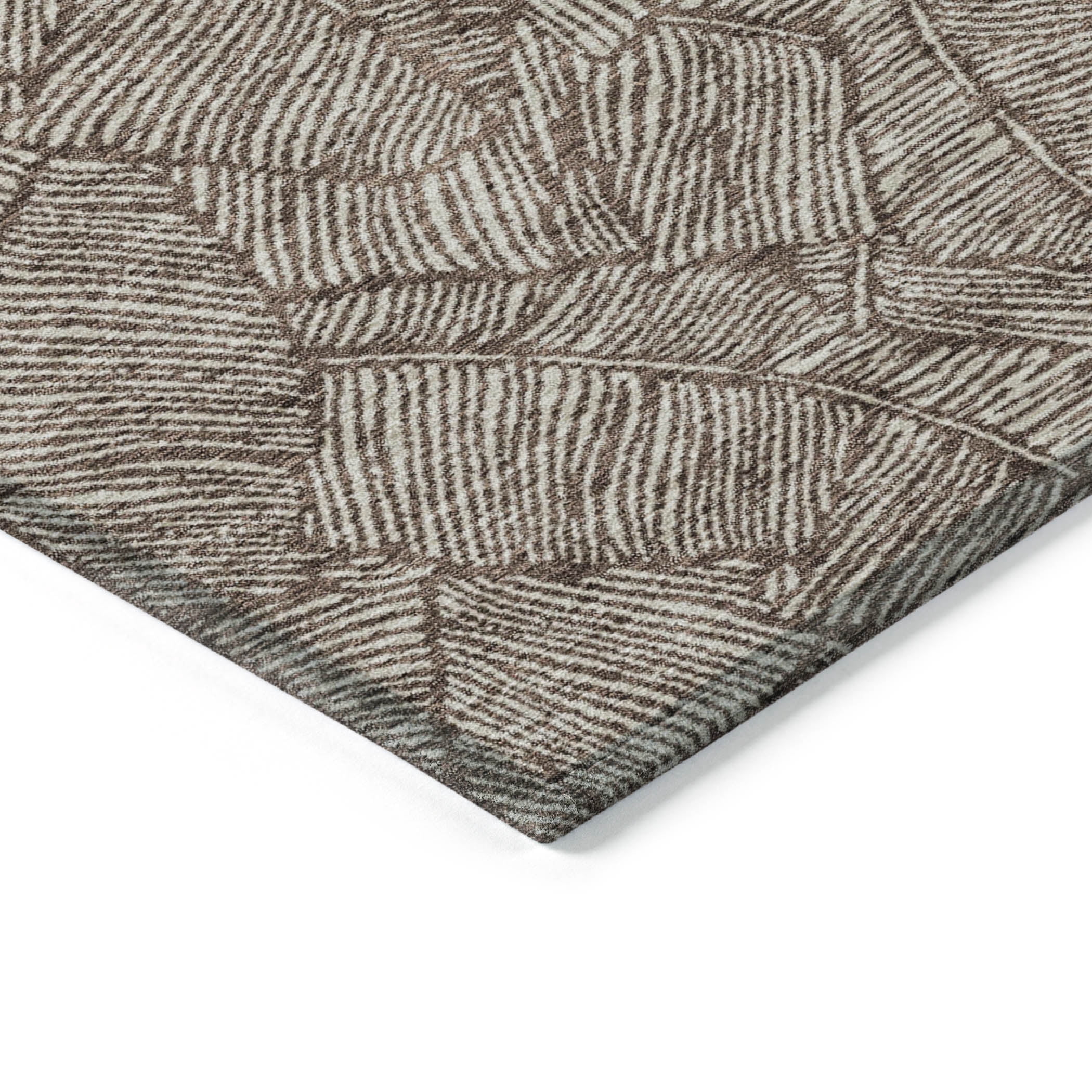 Addison Rugs Chantille Indoor/Outdoor Transitional Floral Brown Washable Runner Rug, 2'3" x 7'6"