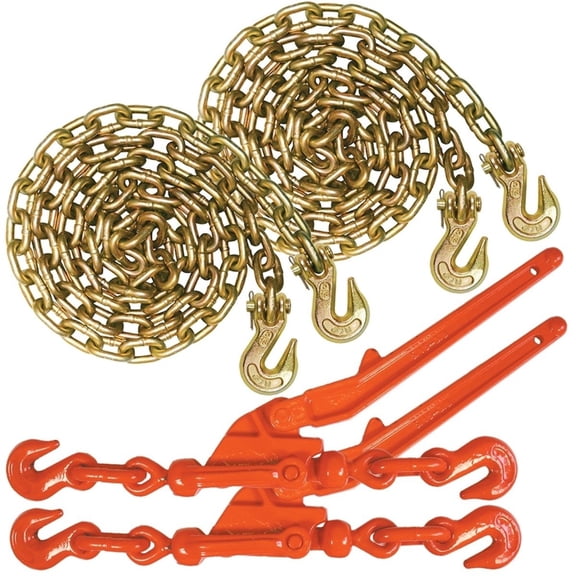 VULCAN Chain and Load Binder Kit - G70 - 5/16 inch x 10 foot - 4700 Lbs SWL