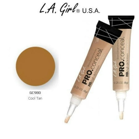 L.A. Girl Pro Conceal HD 980 Cool Tan (2 Pack), Crease-resistant, opaque coverage in a creamy yet lightweight texture. By LA