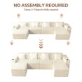 thumbnail image 7 of 67 Cloud Couch, White Modern Sectional Couch for Living Room, L-Shaped Corduroy Boneless Sofa with Deep Seat, 1 Ottoman, Right-Facing Chaise, 7 of 7
