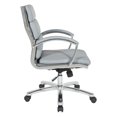 thumbnail image 3 of Mid Back Executive Charcoal Gray Faux Leather Chair, 3 of 5