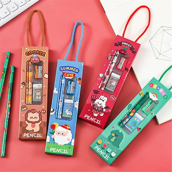 CCOCC Cartoon Box Set Of Five Sets Of Student Gifts And Prizes For Graduation Season Gifts Cute Pencils Five In One Stationery