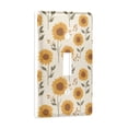 thumbnail image 2 of Yayeee Toggle Light Switch Wall Plate 1-Gang 4.5"x2.7" Home Decorative Outlet Cover, Beige Sunflower Pattern, 2 of 7