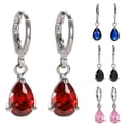 thumbnail image 2 of Opolski Women Teardrop Cubic Zirconia Dangle Hoop Earrings Wedding Party Jewelry Gift, 2 of 8