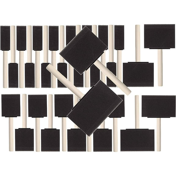 Lightweight Foam Paint Brushes 10 Pack, Assorted Sizes, Ideal for Acrylics, Stains, Varnishes, Crafts, Art