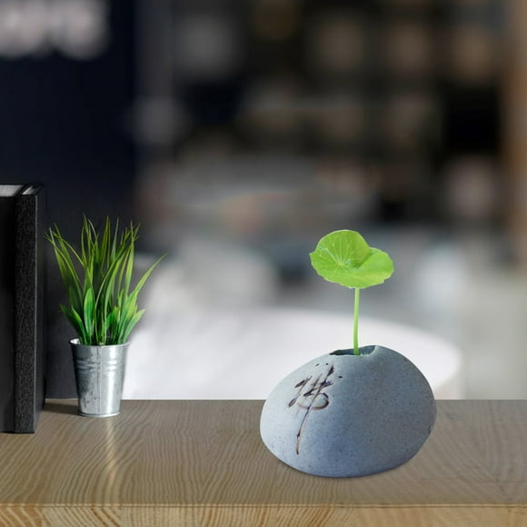 Giyblacko Flower PotsRustic Ceramic Planter With Personalized Inscription Faux Stone Design Thumbsized Flower Pot