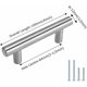 thumbnail image 2 of Juego de 2 manijas para puertas de cocina - LS201BSS64 Tiradores para muebles Tiradores para muebles de cocina Acero inoxidable de níquel cepillado Distancia entre centros de 64 mm, 2 of 5