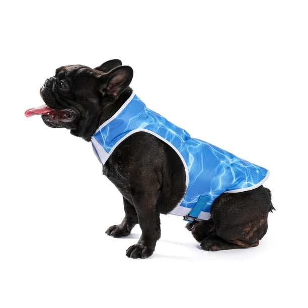 Chaleco de enfriamiento de verano para perros pequeños, medianos y grandes con arnés de orificio Tira reflectante de seguridad Chaqueta de malla Abrigo Perro Cachorro Ropa de perro de enfriamiento Amarillo ER