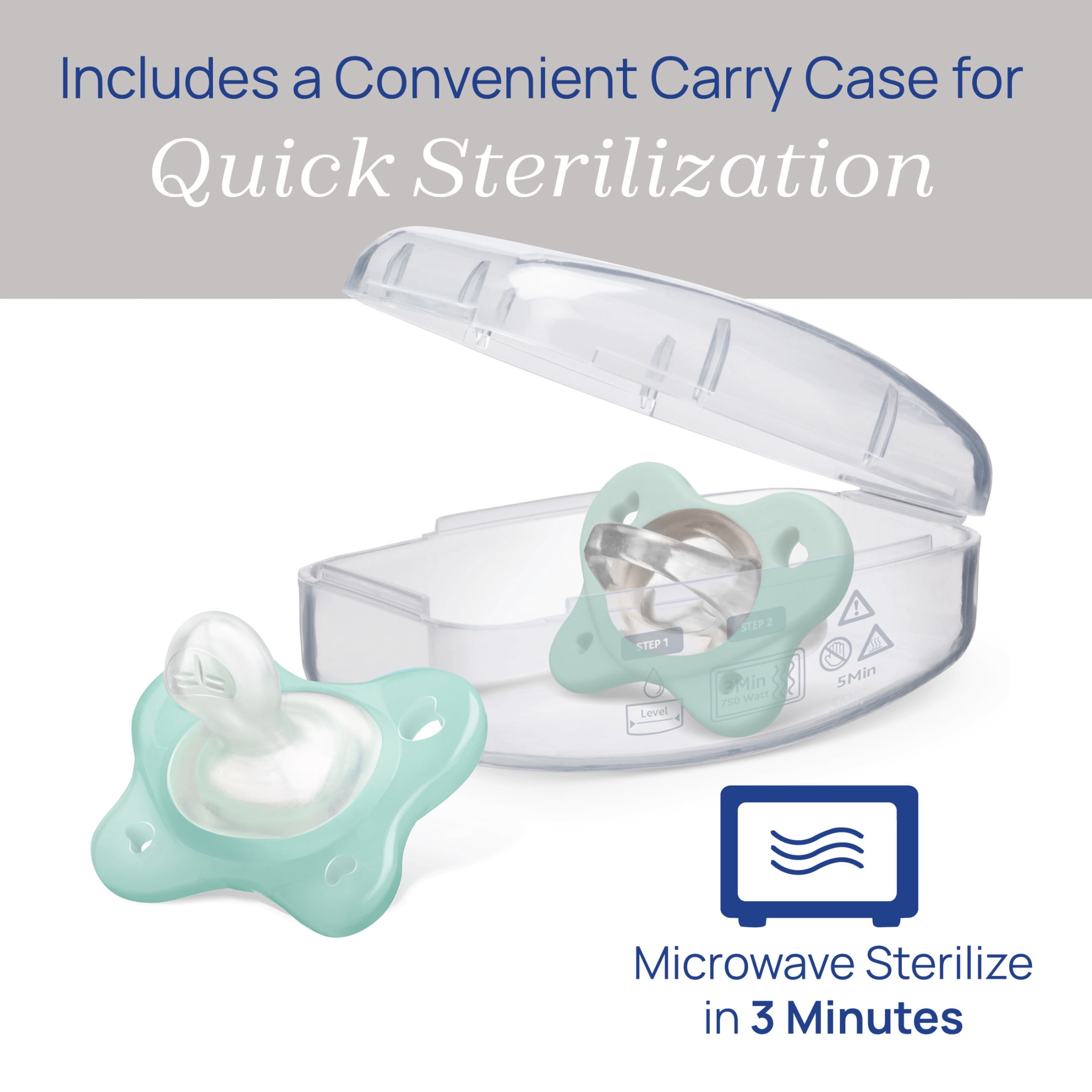 Chicco PhysioForma Dual Soft Pacifier Seafoam 0-2m 2pk, New