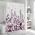 thumbnail image 6 of Red Botanical Shower Curtain, Waterproof Shower Curtains for Bathroom, Dragonfly Flower Leaf Retro Chinese Washable Fabric Bathtub Curtain Set Bath Decor with 12 Hooks Stall 36"x72", 6 of 8