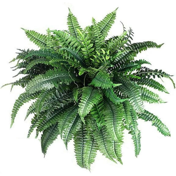 Ascertainy Ferns, Artificial Ferns for Outdoors, Uv Resistant Lifelike Artificial Boston Fern, Artificial Fern (1Pcs,60 Leaves)