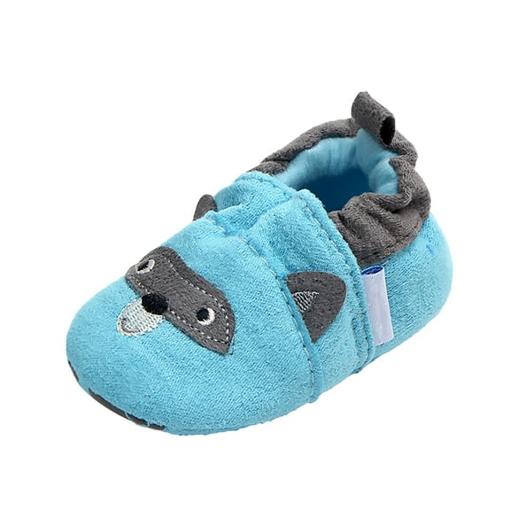 Otqutp Toddler Flat Shoes Canvas Shoes Baby Shoes Baby Shoes Non Slip Ankle Slipper First Walking Shoes Soft Sole Slippers 0-18 Months(Blue,0-6 Months)