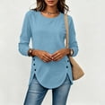 thumbnail image 6 of Zysthvn Lightweight Women's Sweatshirts Casual Fall Pullover Long Sleeve Loose Fit Crewneck Sweatshirts for Women Solid Tops, 6 of 8