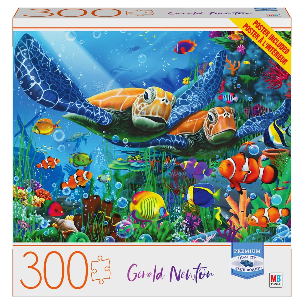 300Piece Blue Board Adult Jigsaw Puzzle, Turtles Deep