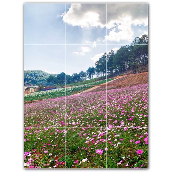 Picture-Tiles.com: Spring Ceramic Tile Wall Mural WAL500943-34L. 24"W x 32"H using (12) 8" x 8" Ceramic Tiles-Satin Finish