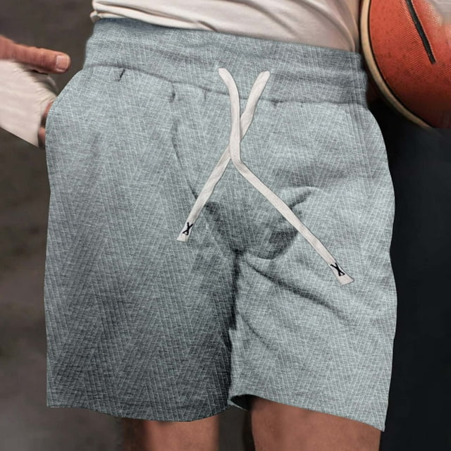 Styesk Mens Shorts Men Motion Versatile Solid Color Pocket Drawstring Elastic Waist Shorts