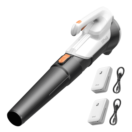 Litheli 20V Leaf Blower Cordless 2×2.0Ah Dual Battery Powered, 350CFM/85MPH & 2 Speed Levels, Handheld Electric Blower for Lawn Care, Patio, Dust, Blowing Leaves with 2 Batteries Included