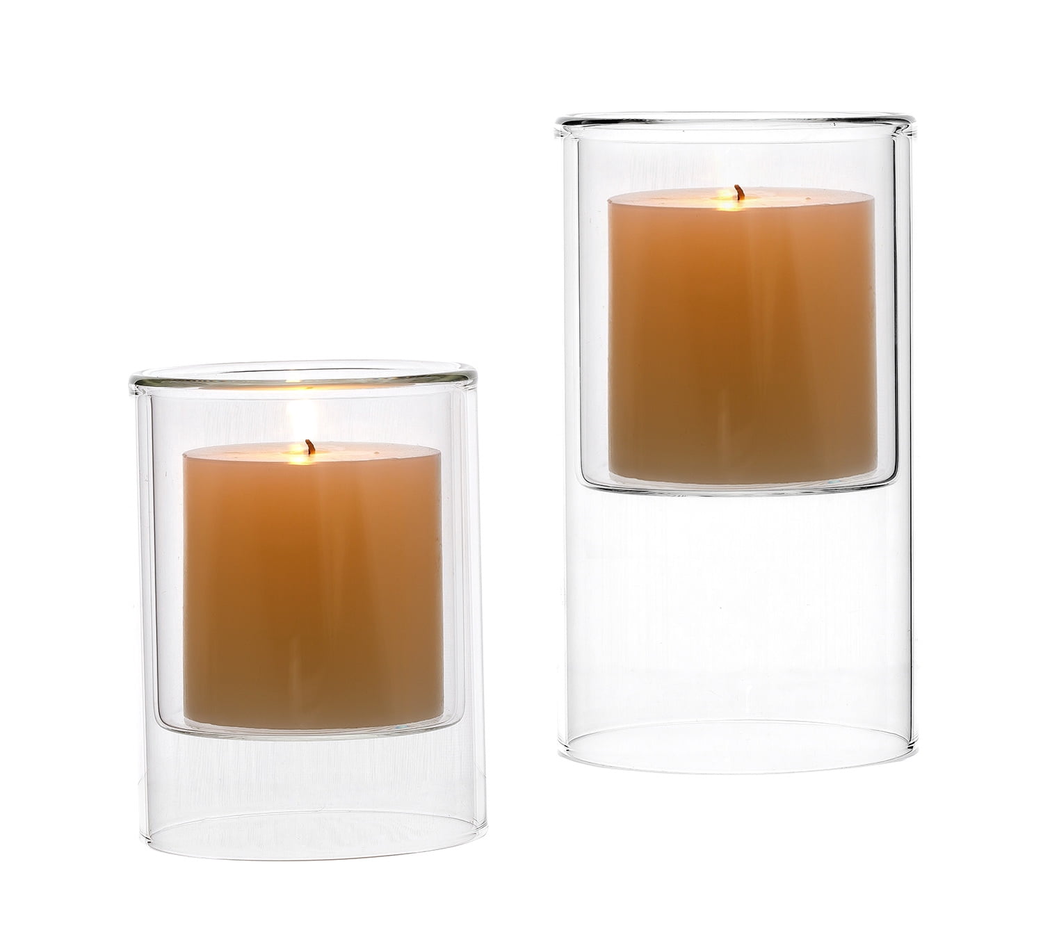 Mainstays Clear Floating Glass Home Candle Holder Medium