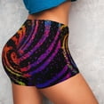 thumbnail image 4 of Balery A Bright Abstract Pantalones cortos de entrenamiento estampados para mujer, sin costuras, ajustados, para gimnasio, yoga, correr, deportes, ejercicio activo, fitness.-X-Large, 4 of 8