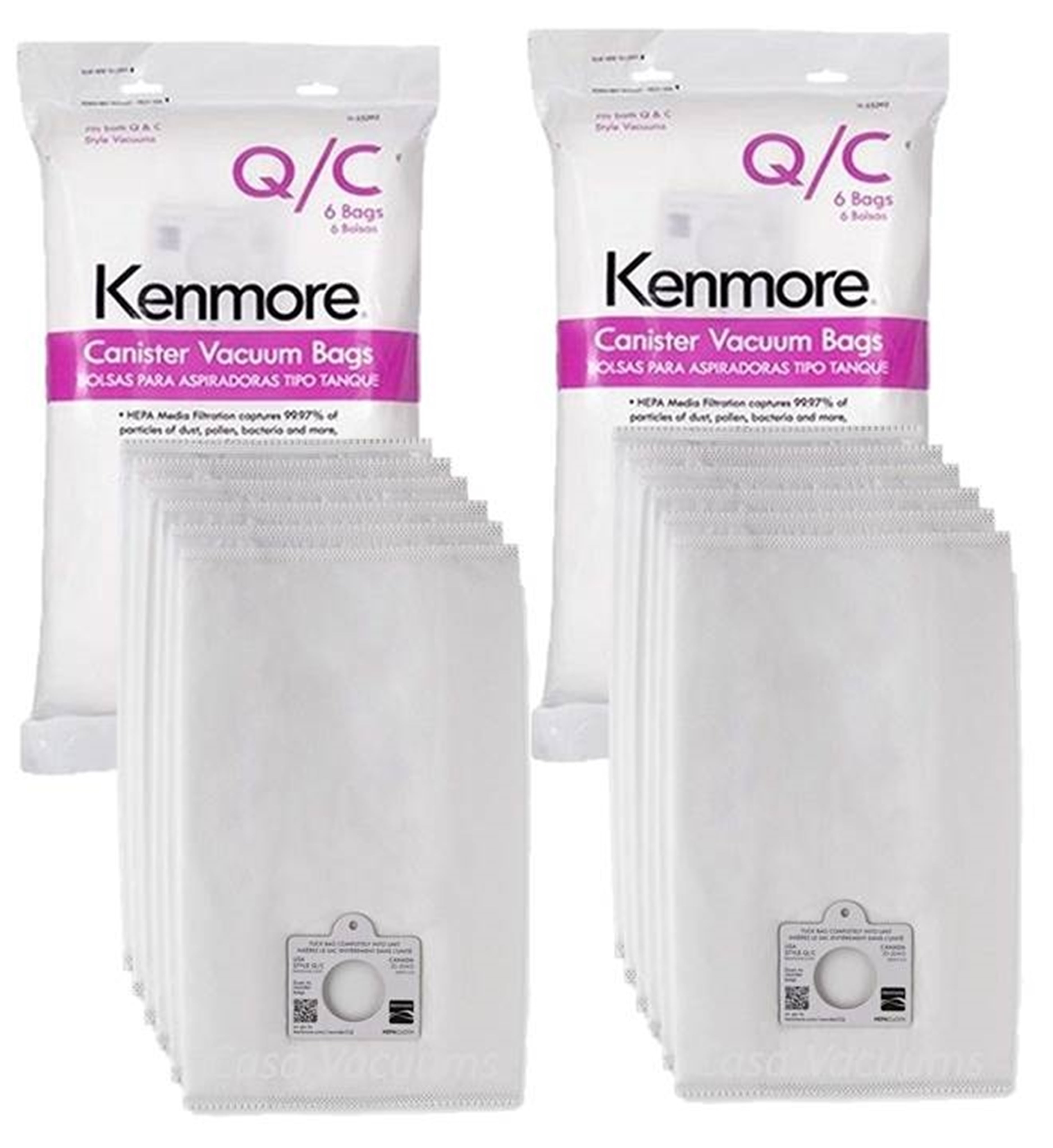 12 UltraCare Vac Bags For Kenmore C Vacuum Also Fits Kenmore Type Q Canisters 