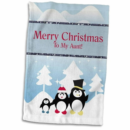 Abc Family Twenty Five Days Christmas 3dRose Penguin Family on a Winters Day, Merry Christmas, Aunt - Towel, 15 by 22-inch ()